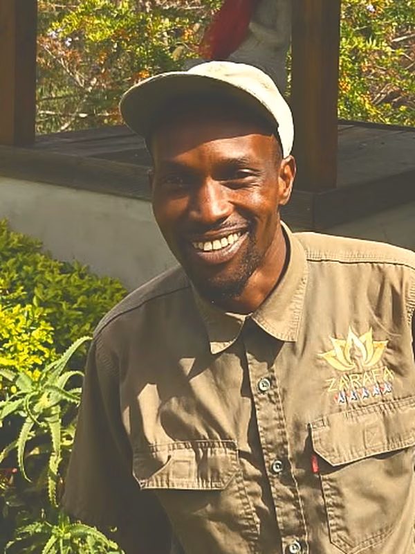 Chris, known as Bob, who looks after the gardens and maintenance at The Zarafa